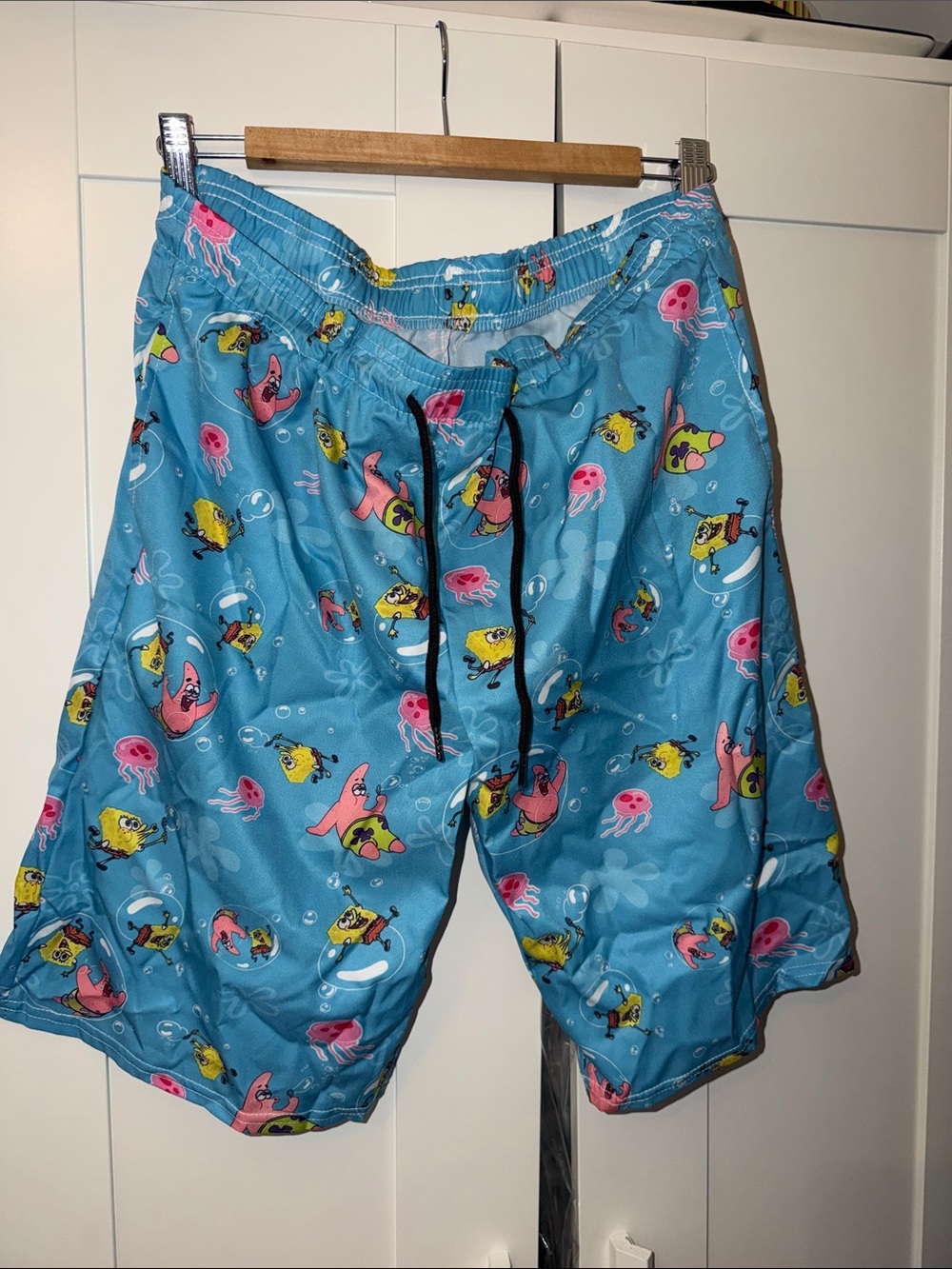 Blue Cartoon sponge bob Pattern Swim Trunks